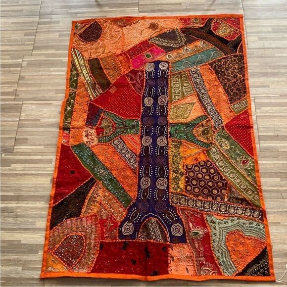 Colorful Patchwork Tapestry Wall Hanging, handmade in India - Picture 1 of 16